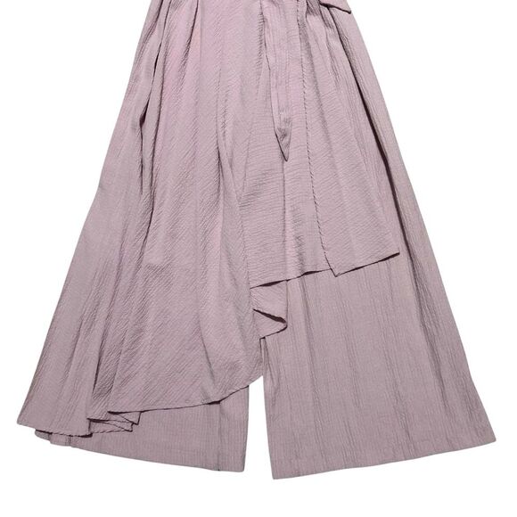 CALVIN KLEIN NWT Dusty Rose Textured Gauze Sleeveless Mock-Wrap Jumpsuit 6 - Picture 4 of 12